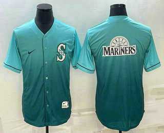 Men%27s Seattle Mariners Big Logo Nike Green Fade Jersey